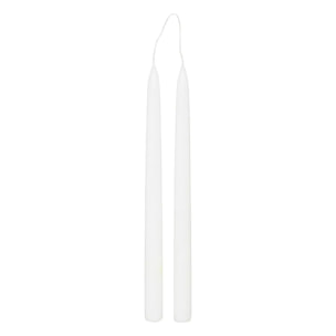 Lot de 2 bougies bâtons "Hugo" en coton H30cm blanc
