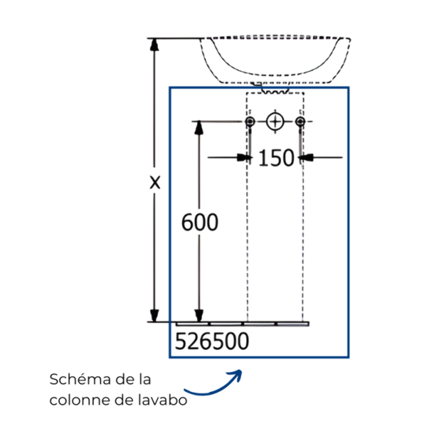 Colonne pour lavabo O.Novo
