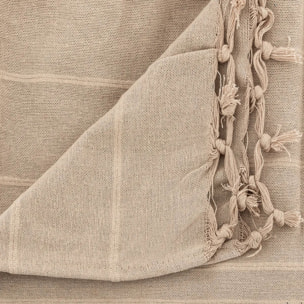 Jeté de lit "Anjali" en coton beige 160x220cm