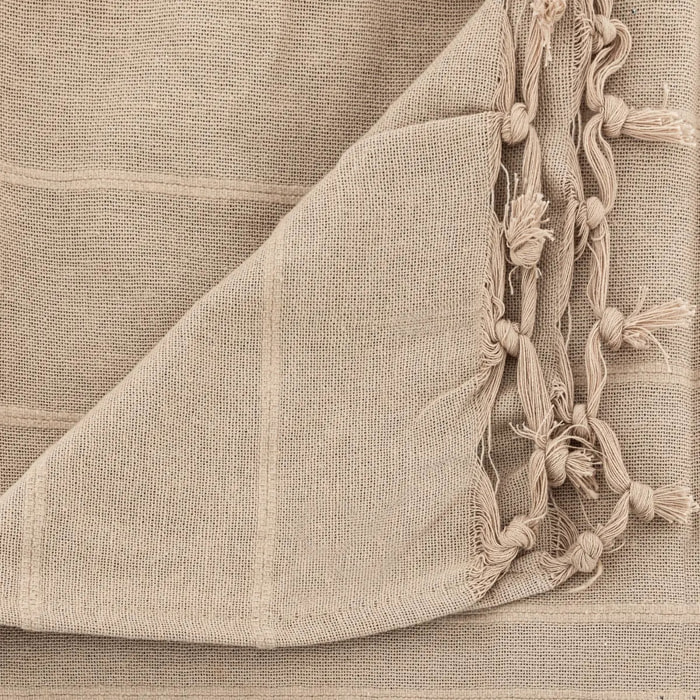 Jeté de lit "Anjali" en coton beige 160x220cm