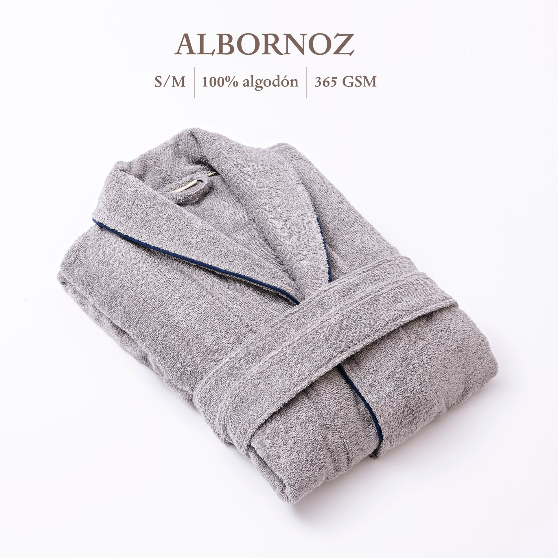 Albornoz s/m 100% algodón 360gsm gris scalpers home