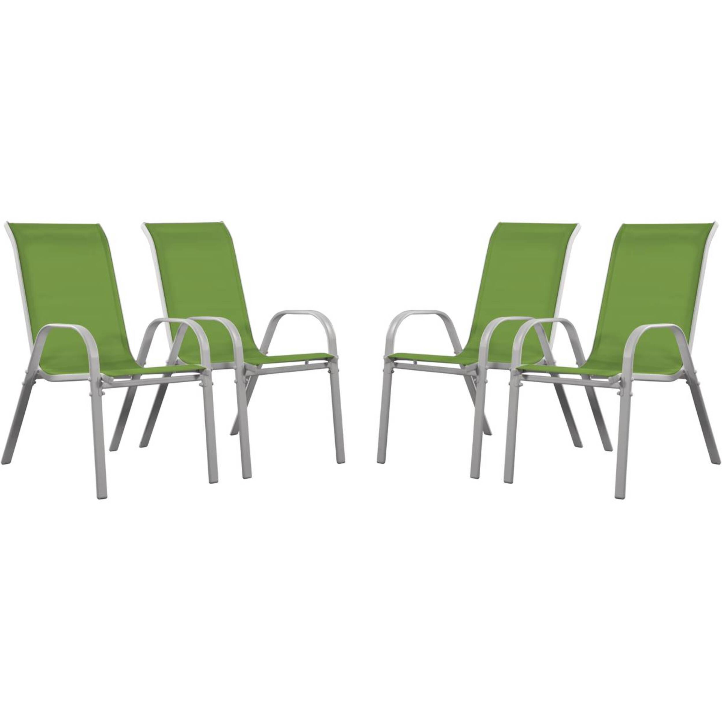 Fauteuil jardin Textilène "Cordoba" - Phoenix - Vert - Lot de 4