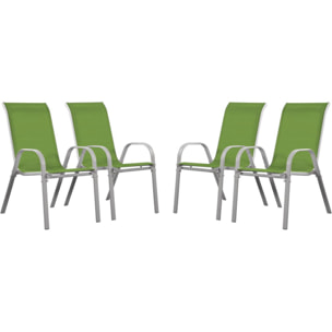 Fauteuil jardin Textilène "Cordoba" - Phoenix - Vert - Lot de 4