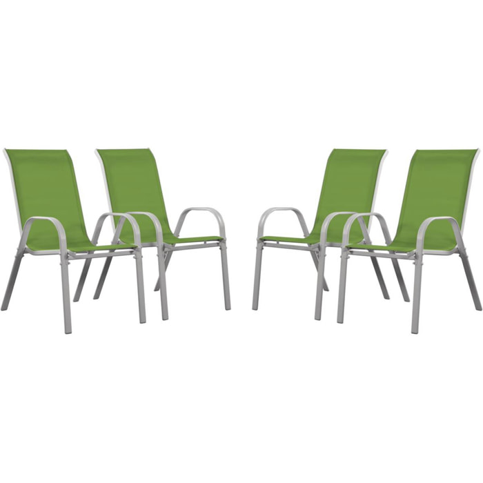 Fauteuil jardin Textilène "Cordoba" - Phoenix - Vert - Lot de 4