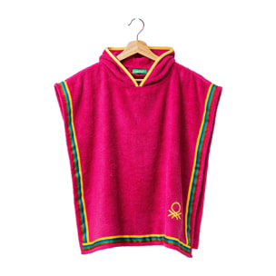 Albornoz poncho Benetton de 7-14 años, 380 gsm, 100% algodón, rosa