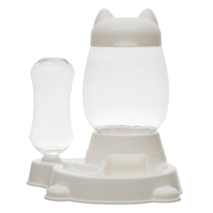 Distributeur d'eau et croquettes - THE CONCEPT FACTORY - Ergonomique - Surélevé - Blanc