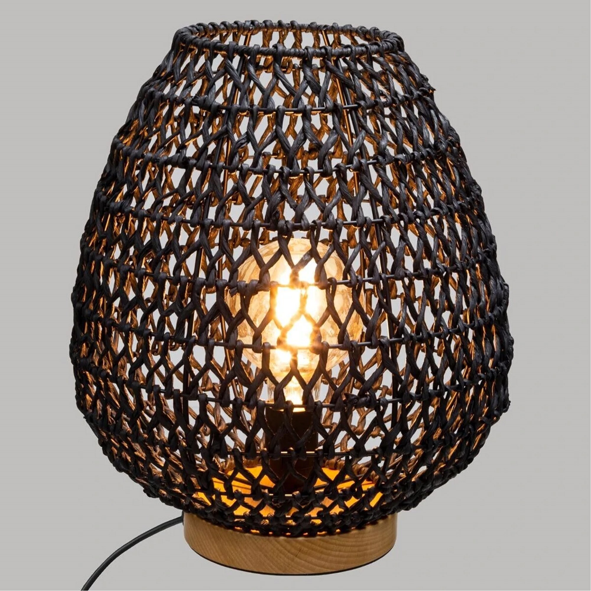 Lámpara de sobremesa metal y papel h35 negro