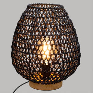 Lámpara de sobremesa metal y papel h35 negro