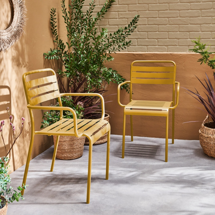 Fauteuil de jardin acier (lot de 2) AMÉLIA