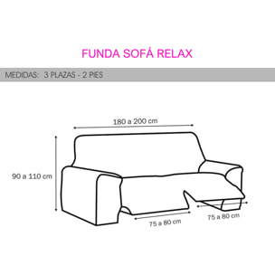 Funda de Sofá Elástica 3 plazas relax Vera Rosa Nordic-Home