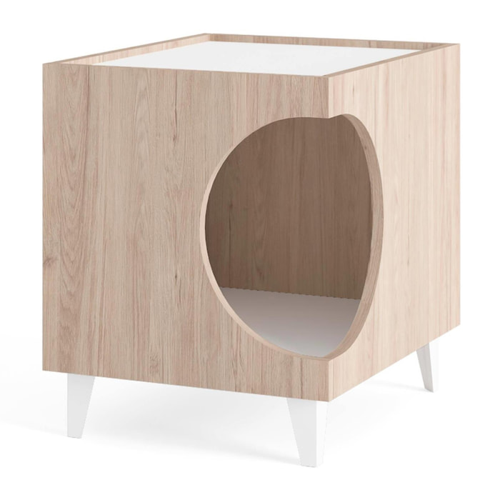 Well Home Mesilla con orificio para Mascotas en Color Madera 50x40x40cm