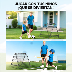 Red de Rebote Plegable de Doble Cara, Reboteador de Fútbol Ángulo Ajustable de 5 Niveles, con Tubo de Acero, Fácil de Instalar, Entrenamiento de Fútbol, Tenis, Béisbol, 100x95x90 cm, Negro
