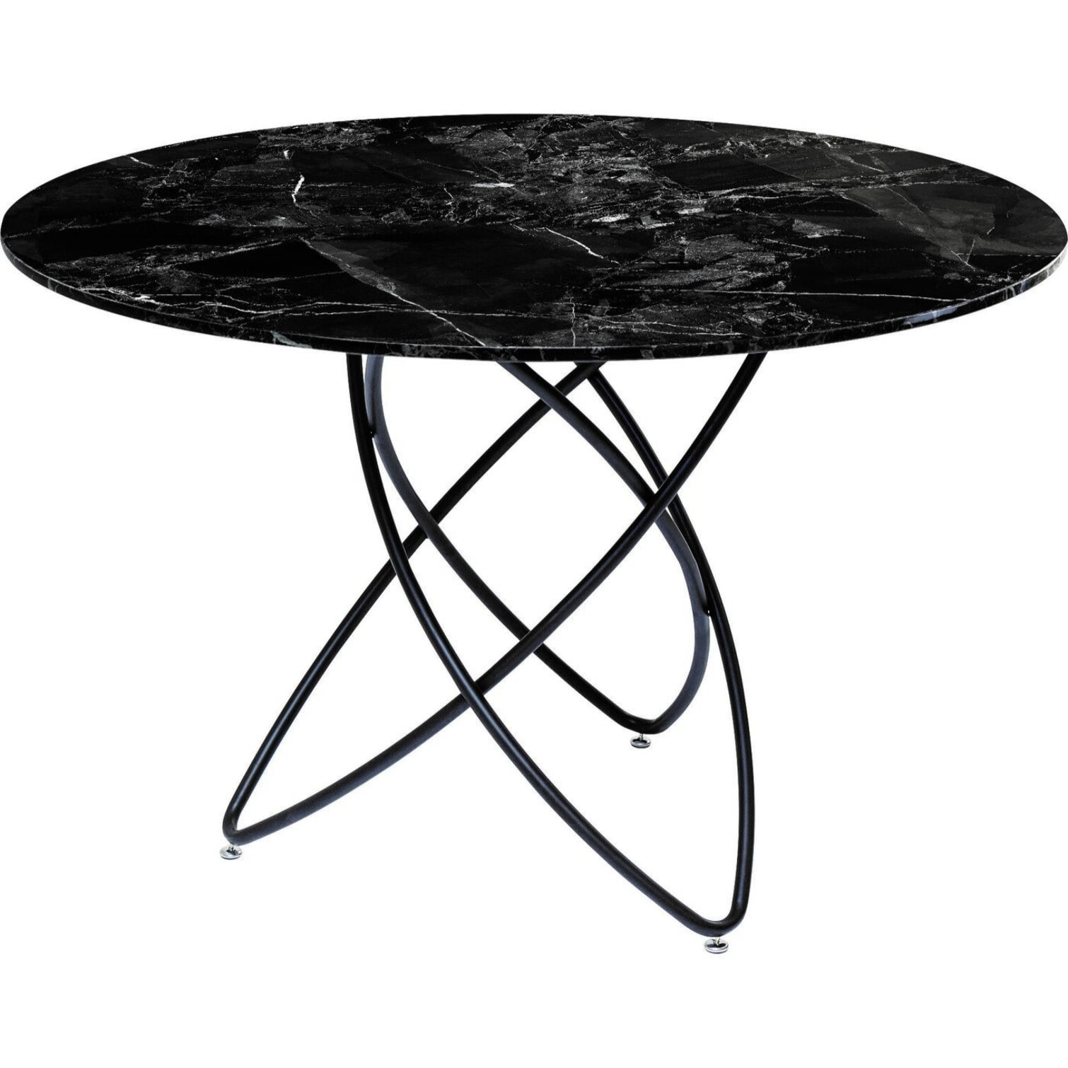 Table Molekular 120cm effet marbre noir Kare Design