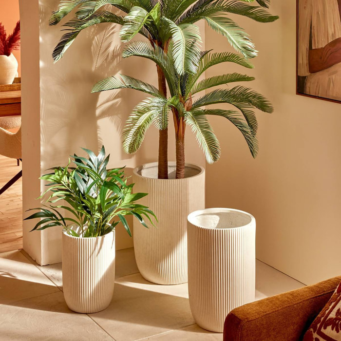 Set de 3 Pots de Fleurs Elene 36,5x36,5x54cm Blanc
