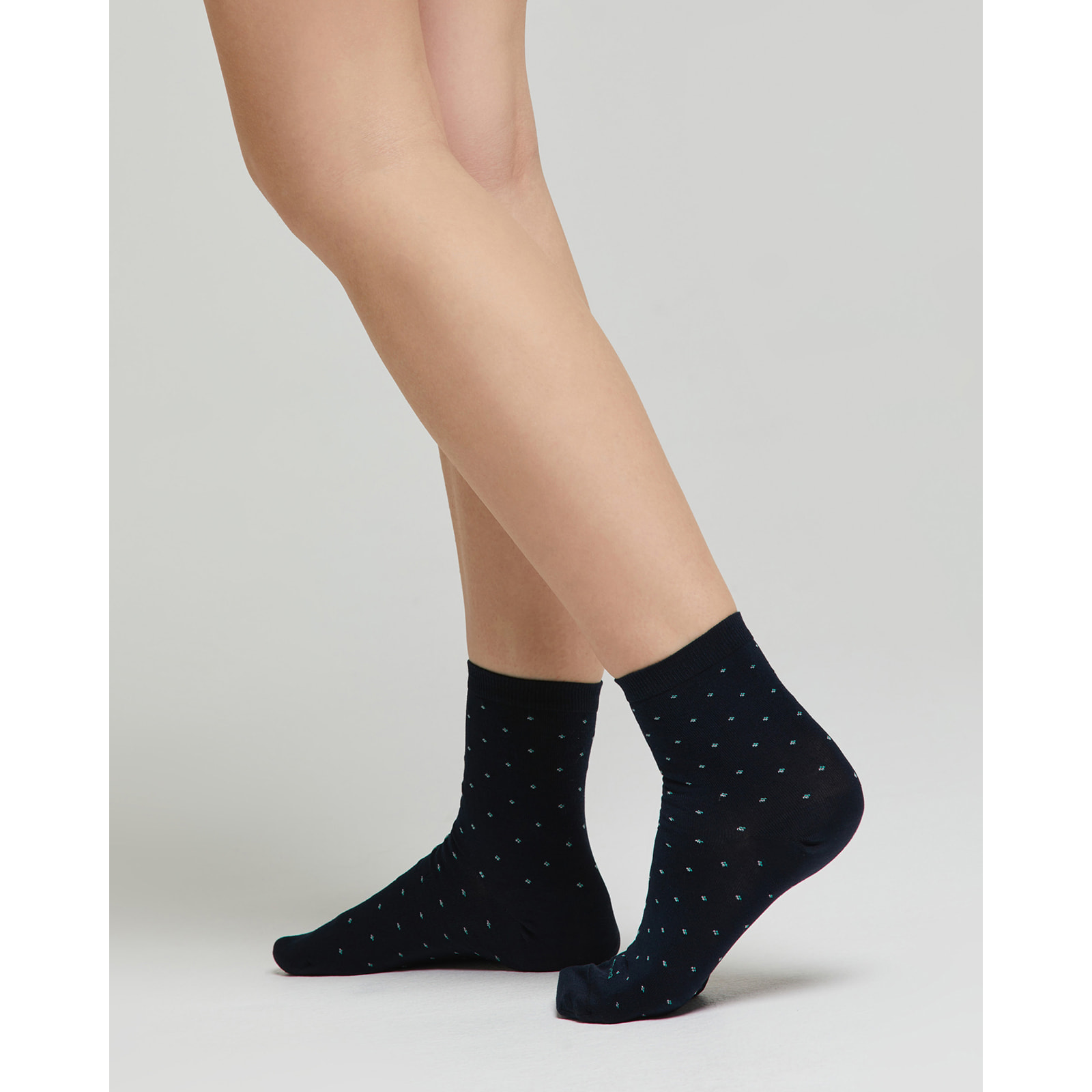 Calza cotone Angela con micro disegni