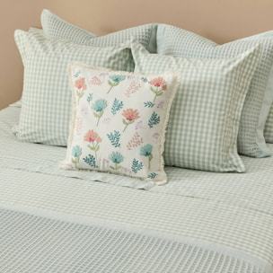Funda nórdica algodón 180 hilos cuadros vichy Kimcua color agua marina 100% Algodón