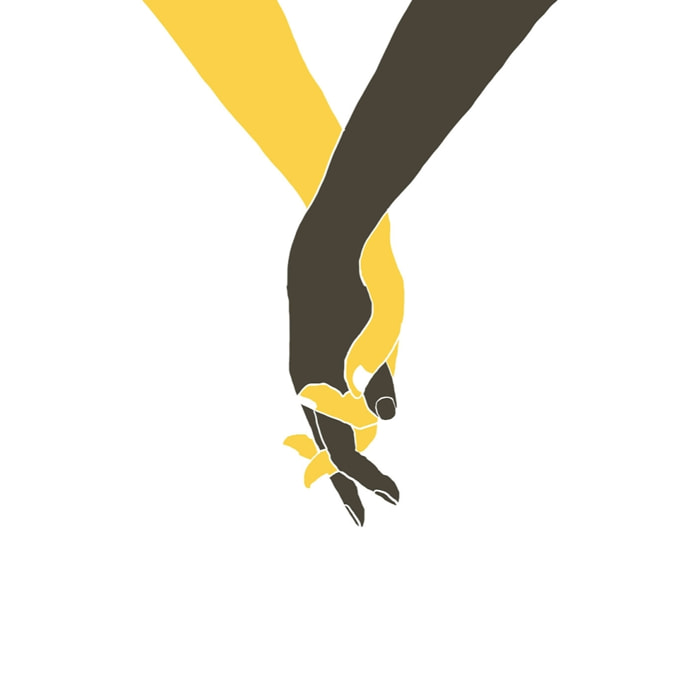 Tableau Tiens moi la main Toile imprimée