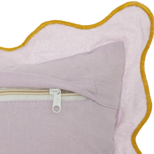 Coussin feston "Biskwit" 35x55cm lilas