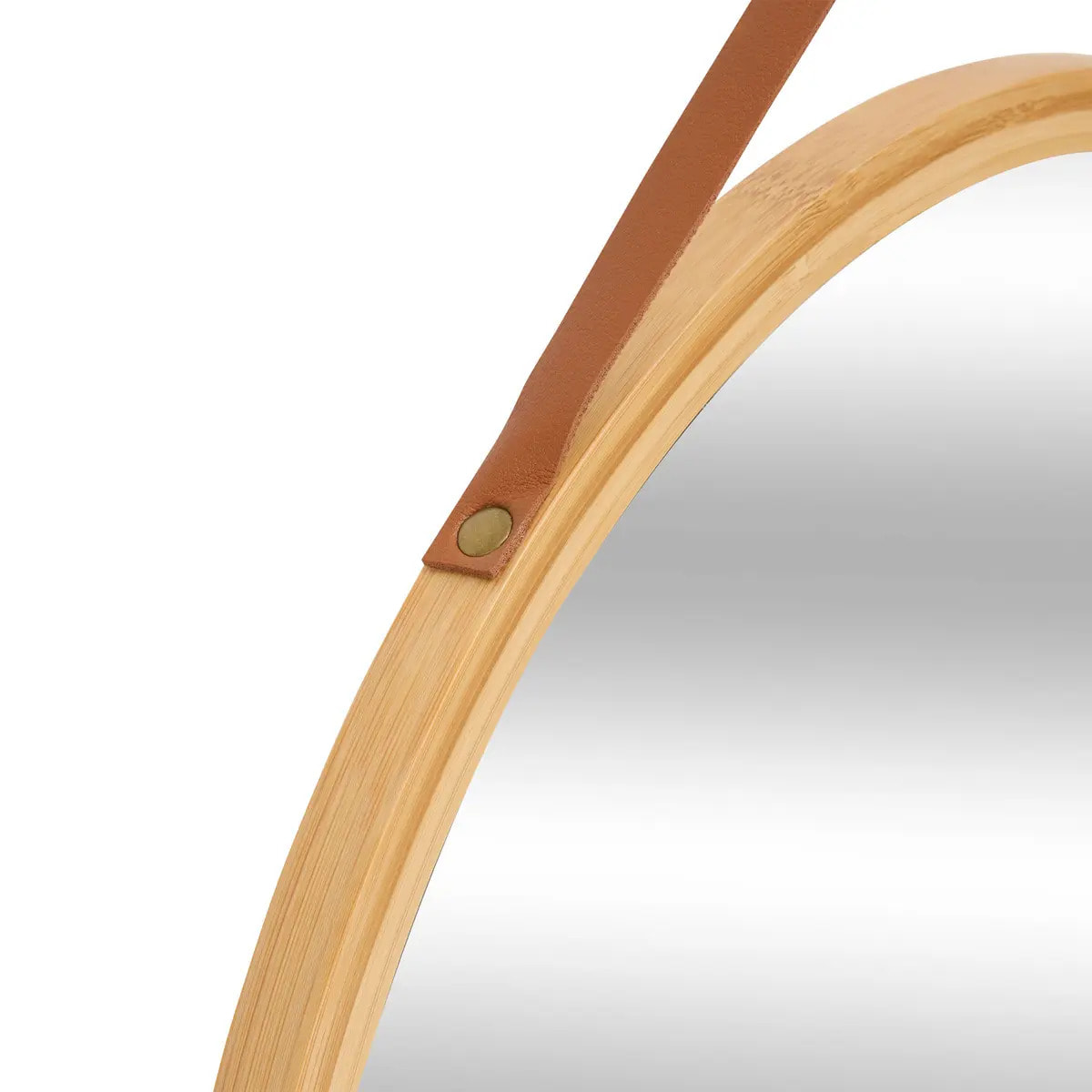 MIROIR MUR CUIR ROND BAM D38