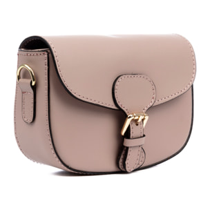 Annone borsa a tracolla donna. Pelle autentica finitura Ruga