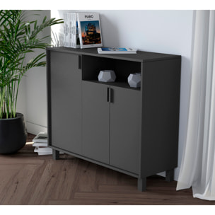 Zapatero Dyrnes melamina grafito 88x100x37 cm