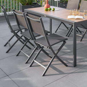 Lot de 4 chaises de jardin pliantes Essentia Anthracite & Graphite