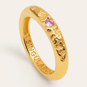 Anillo Karma Rosa Baño Oro