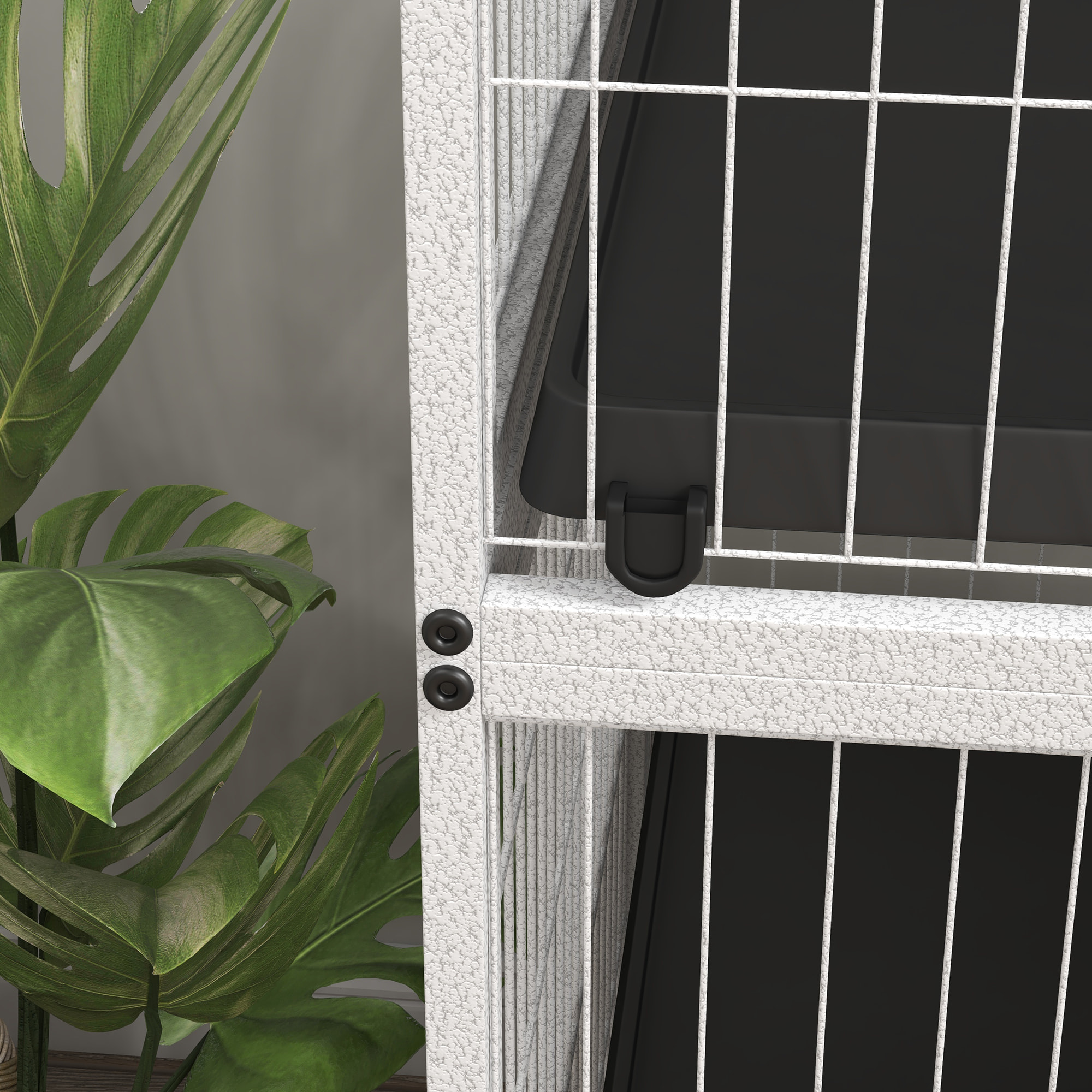 Jaula para Animales Pequeños de 4 Niveles Jaula para Roedores con Ruedas Rampas Hamaca Colgante y Bandeja Extraíble Recinto para Conejos Chinchillas Hurones 80x52x128 cm Blanco