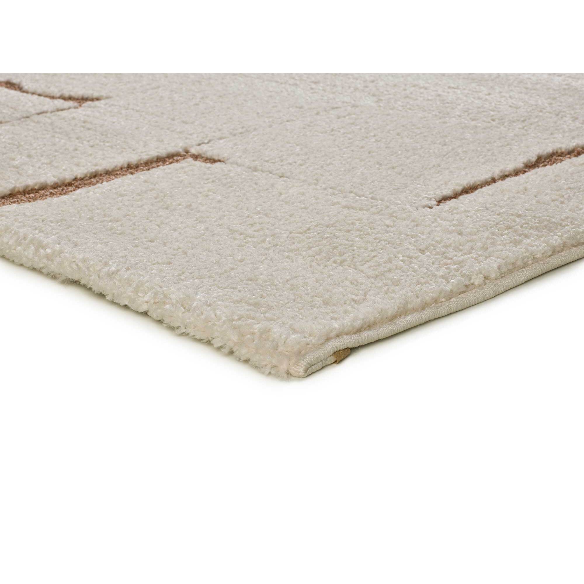 CANDELA Alfombra pelo corto étnica con relieve en crema y terracota, varias medidas disponibles