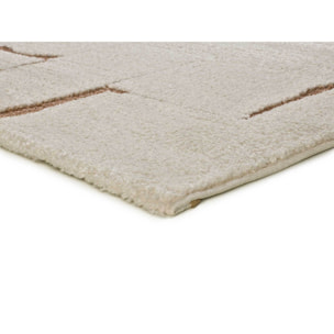 CANDELA Alfombra pelo corto étnica con relieve en crema y terracota, varias medidas disponibles