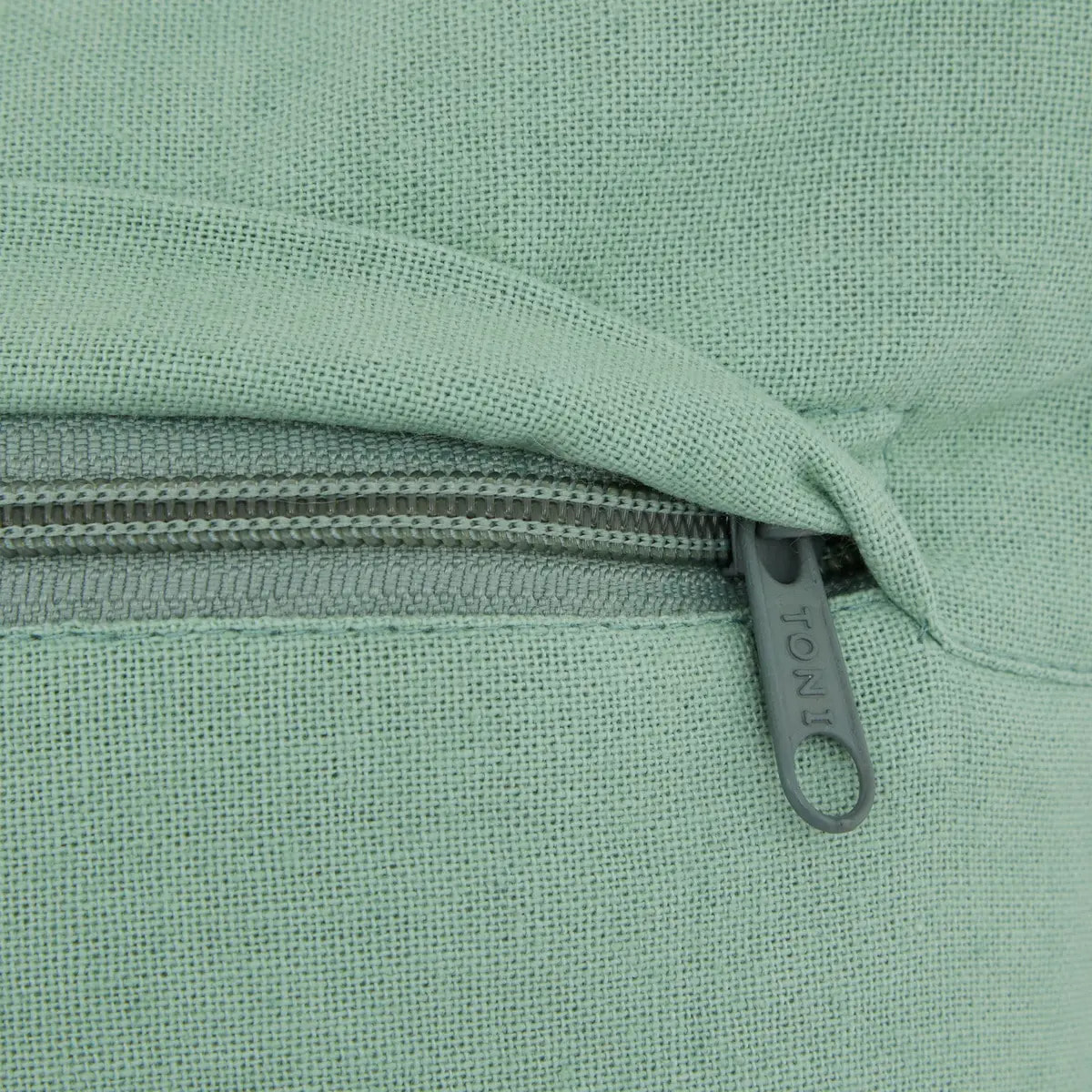 Coussin Della pasta 40x40cm rayures vert céladon