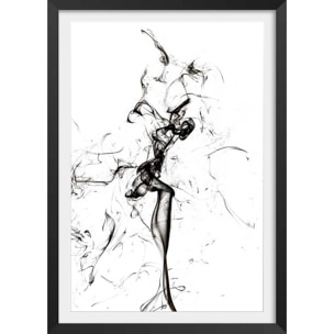 Poster smoke tulip dream Affiche + cadre en bois - Noir