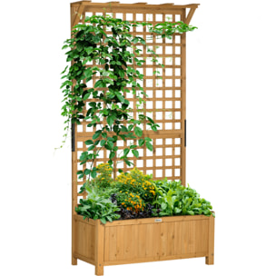 Jardinera con Enrejado de Madera para Trepadora Cultivo de Plantas 90x45x183 cm