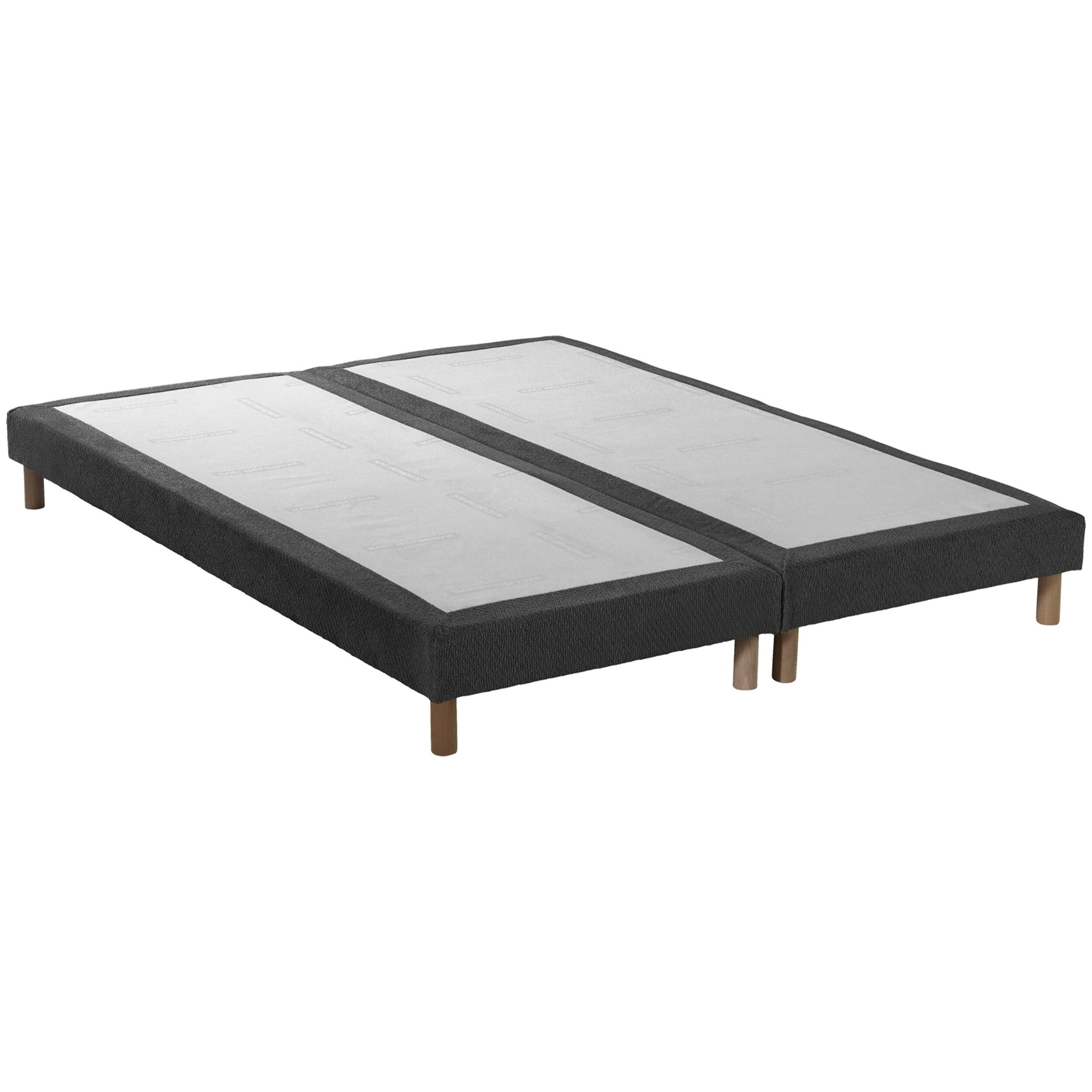 Ensemble matelas mémoire de forme MEMORIA + sommier, chenille bouclettes Gris anthracite