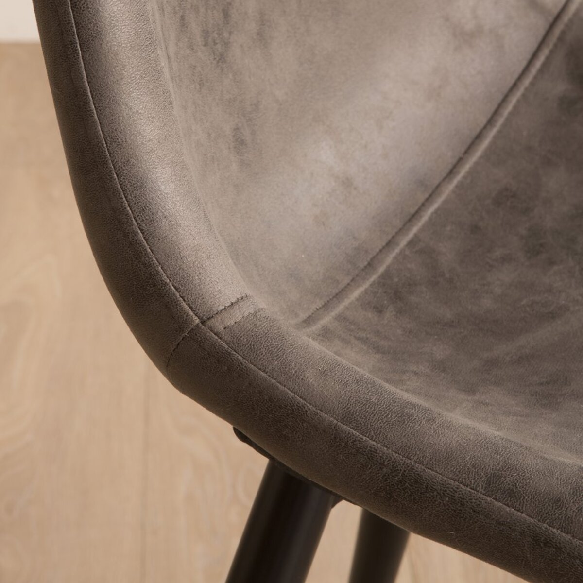 Chaise rembourrée Belmont -tapisserie et pieds métalliques-couleur gris 44 x 87 x 52 cm