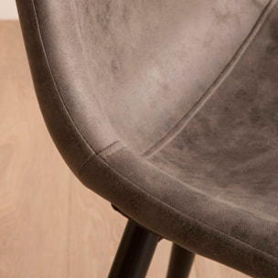 Chaise rembourrée Belmont -tapisserie et pieds métalliques-couleur gris 44 x 87 x 52 cm