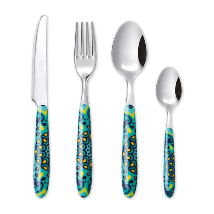 Service 24 couverts Excelsa – Mandala Mediterraneo, Acier Multicolore