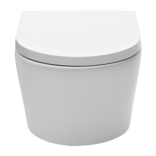 Pack WC bati-support Geberit + WC Swiss Aqua Technologies sans bride + abattant + plaque blanche (SLIMSATCBP)