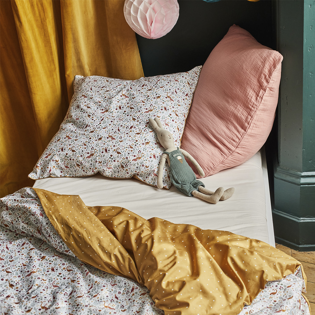 Housse de couette imprimée en percale de coton, PARADE, Multicolore