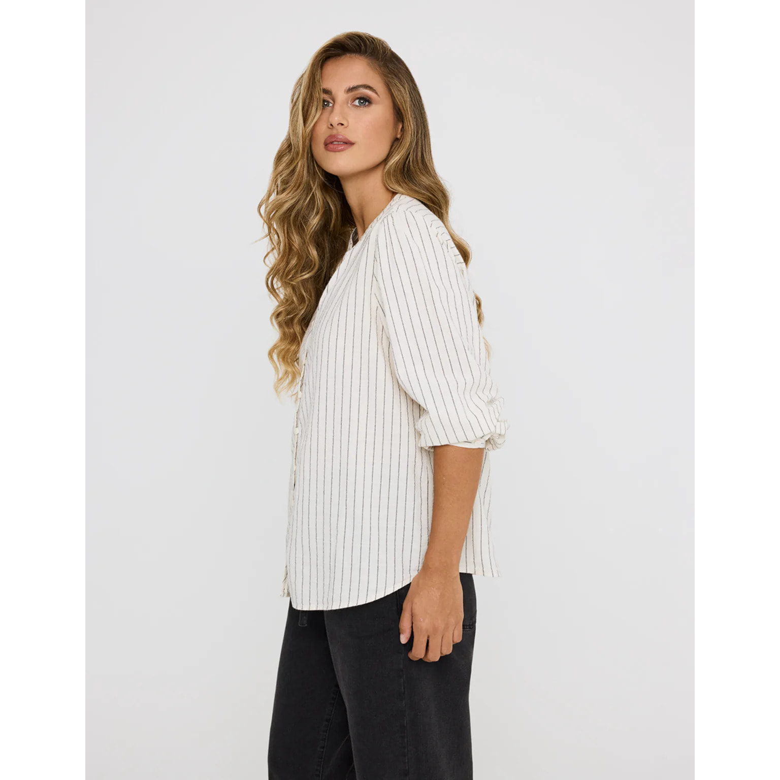 Camisa Manga Larga Rayas Off White - Tylus
