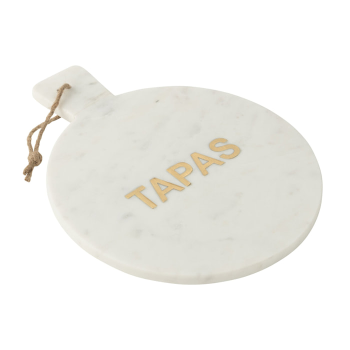 J-Line planche à fromage Rond Tapas Marbre - pierre - blanc
