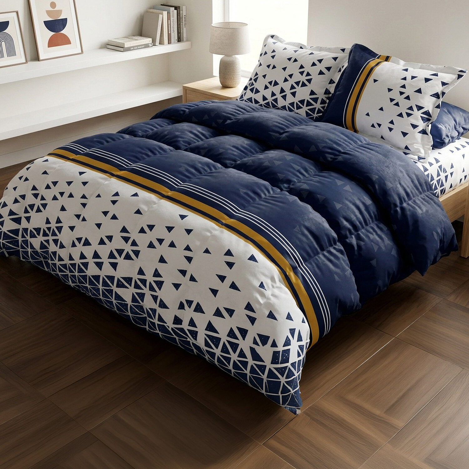 Parure Housse De Couette 3pcs 100% Coton 57 Fils Bandol