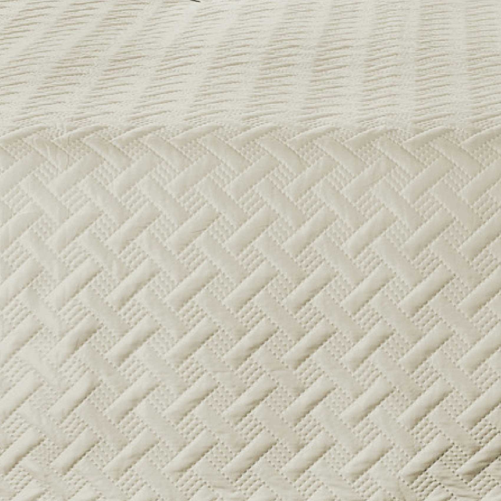 Couverture molletonné surpiquage graphique - Beige