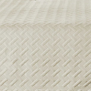 Couverture molletonné surpiquage graphique - Beige