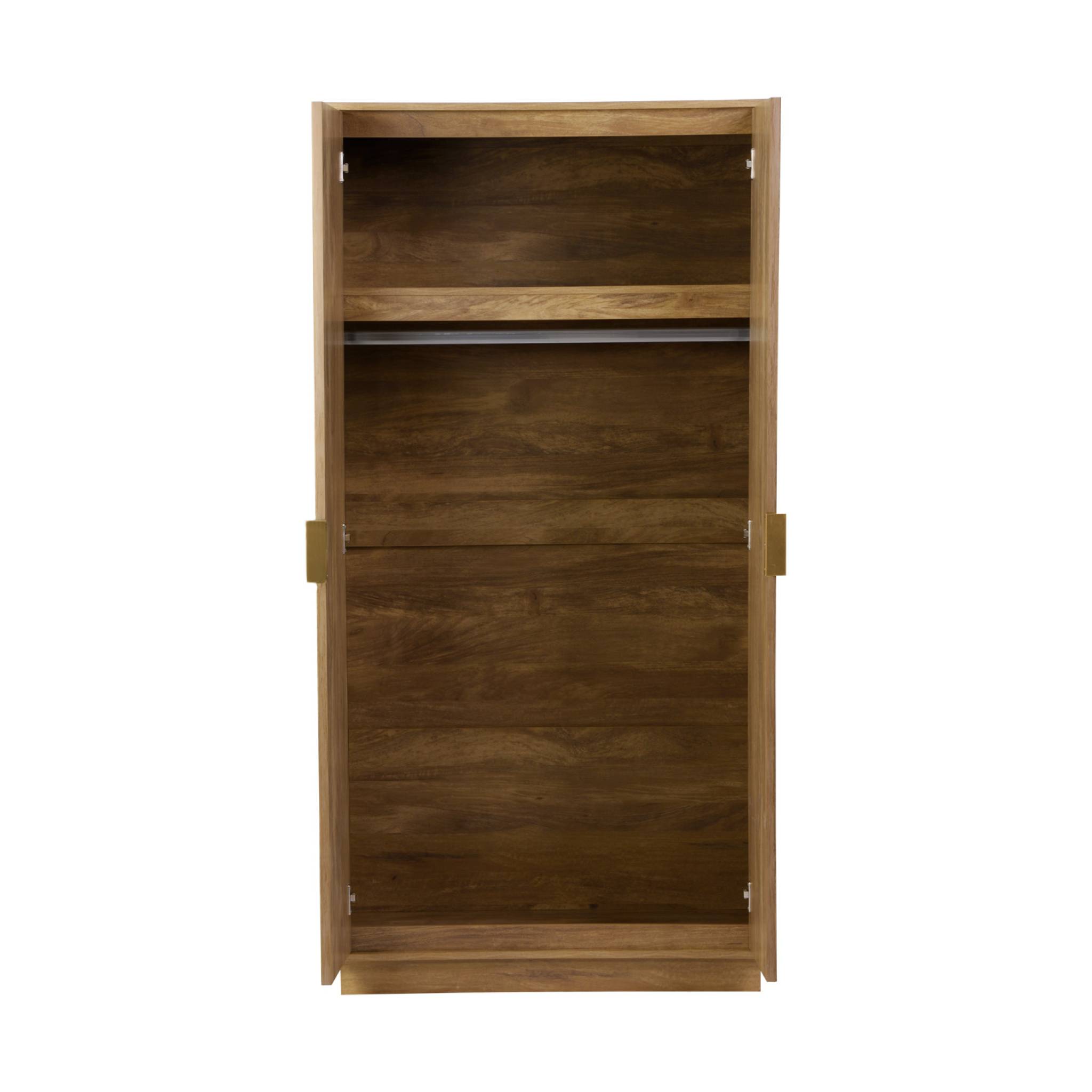 Dressing décor bois de manguier rainuré 2 portes - 90 x 59 x 179.5 cm - Celian