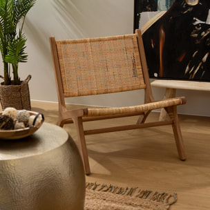 Fauteuil "Timor" - teck & rotin