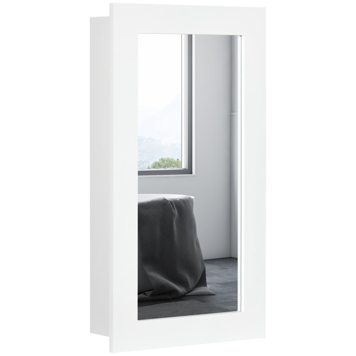 Armario con Espejo de Baño Botiquín de Pared Mueble Colgante para Baño con Puerta y Estantes Ajustables para Dormitorio Aseo 40x12x71 cm Blanco