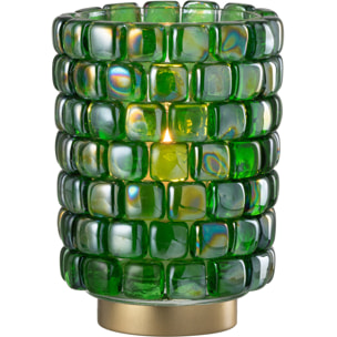 J-Line bougeoir Carré Mosaïque - verre - vert - large