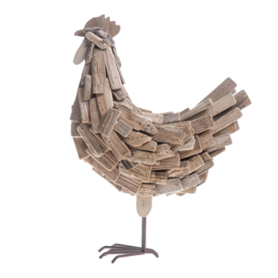 Gallina In Legno. Altezza 43 Cm - Pezzi 1 - 34X43X14cm - Colore: Altro - Bianchi Dino - Soggetti Pasquali, Conigli, Galline, Pecore Ecc