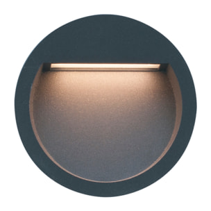 Medi empotrable de pared exterior con luz led blanco cálido 3000K en color gris urbano